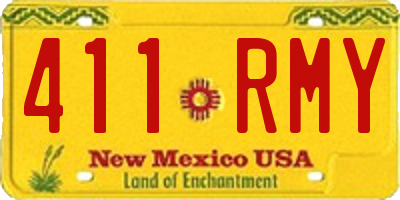 NM license plate 411RMY