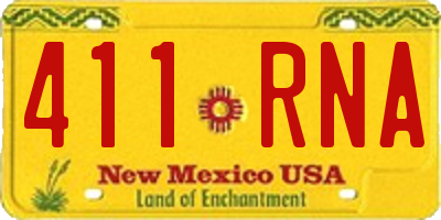 NM license plate 411RNA