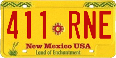 NM license plate 411RNE