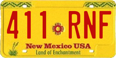 NM license plate 411RNF