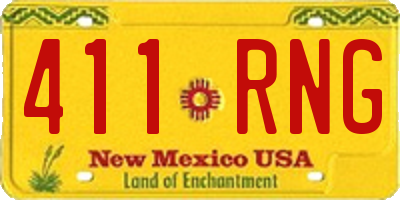 NM license plate 411RNG