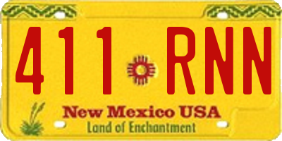 NM license plate 411RNN