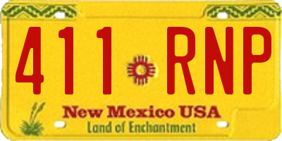 NM license plate 411RNP