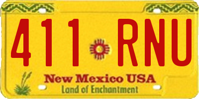 NM license plate 411RNU