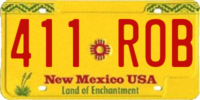 NM license plate 411ROB
