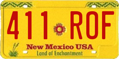 NM license plate 411ROF