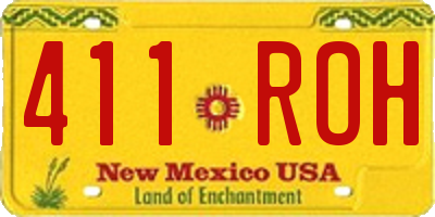 NM license plate 411ROH