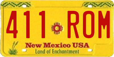 NM license plate 411ROM