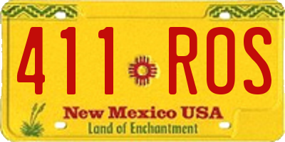 NM license plate 411ROS