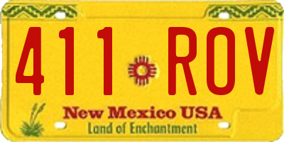 NM license plate 411ROV