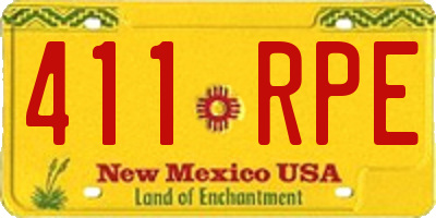 NM license plate 411RPE