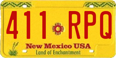 NM license plate 411RPQ