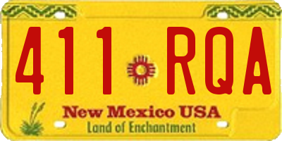 NM license plate 411RQA