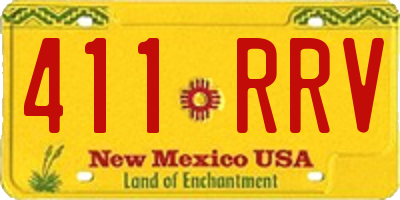 NM license plate 411RRV