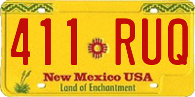NM license plate 411RUQ