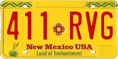 NM license plate 411RVG