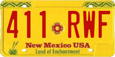 NM license plate 411RWF