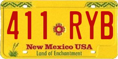 NM license plate 411RYB