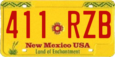 NM license plate 411RZB