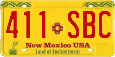 NM license plate 411SBC