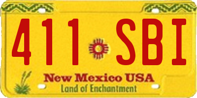 NM license plate 411SBI