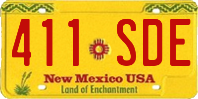 NM license plate 411SDE