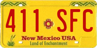 NM license plate 411SFC