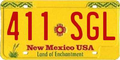 NM license plate 411SGL