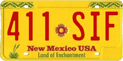 NM license plate 411SIF