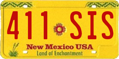 NM license plate 411SIS