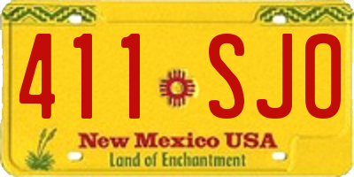 NM license plate 411SJO