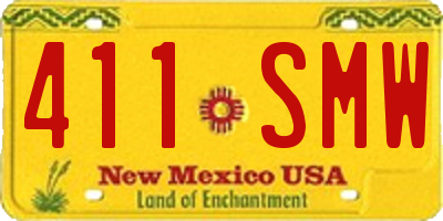 NM license plate 411SMW