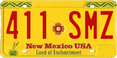 NM license plate 411SMZ