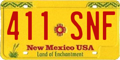 NM license plate 411SNF