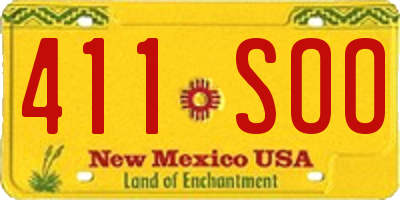 NM license plate 411SOO