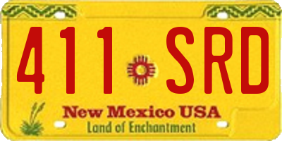 NM license plate 411SRD