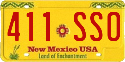 NM license plate 411SSO