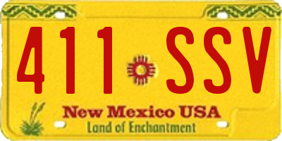 NM license plate 411SSV