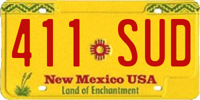 NM license plate 411SUD
