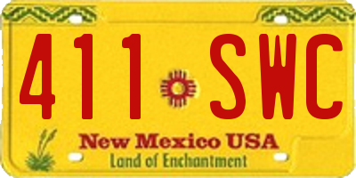 NM license plate 411SWC
