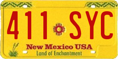 NM license plate 411SYC