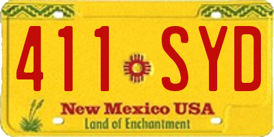 NM license plate 411SYD