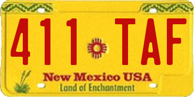 NM license plate 411TAF