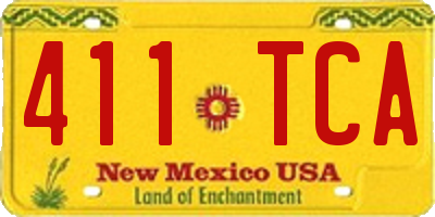 NM license plate 411TCA