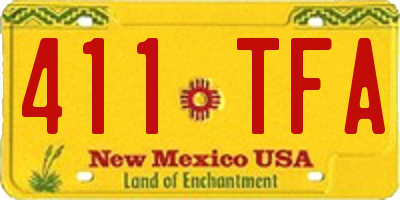 NM license plate 411TFA
