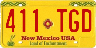 NM license plate 411TGD