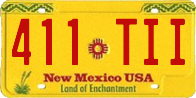 NM license plate 411TII