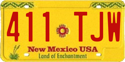 NM license plate 411TJW