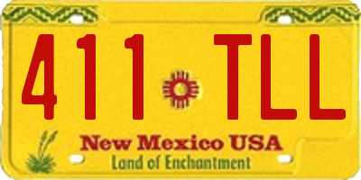 NM license plate 411TLL