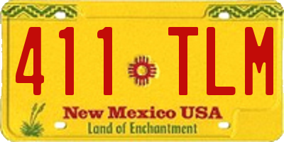NM license plate 411TLM